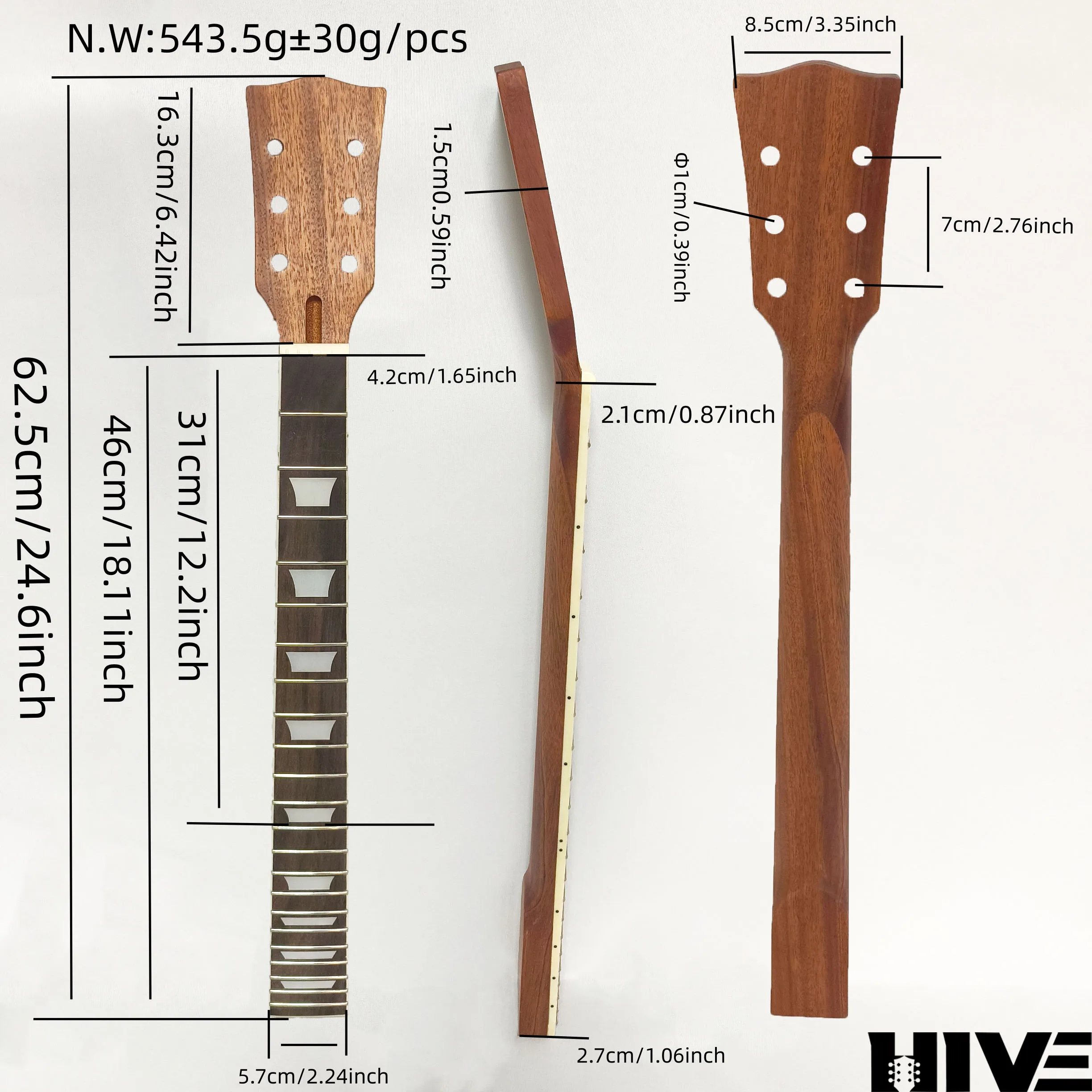 22 Grade Guitar Neck Mahogany and Redwood Fingerboard Painted Guitar Neck Suitable for LP Electric Guitar view 5