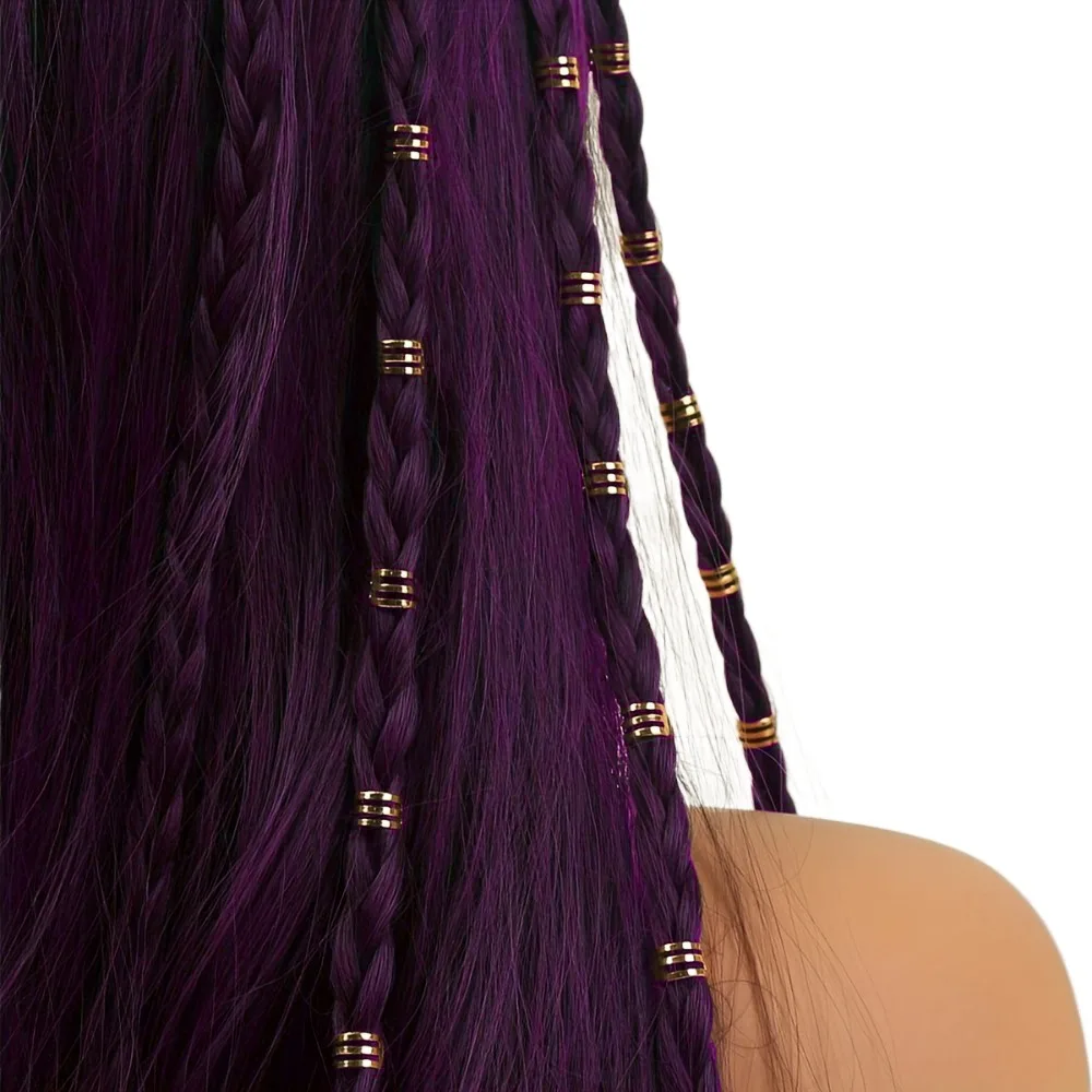 40pcs Dread Locks Hollow Out Hair Ring Hair Braiding Gold Dreadlocks Beads Metal Cuff Clips Dirty Braids Hair Braid Tubes Men