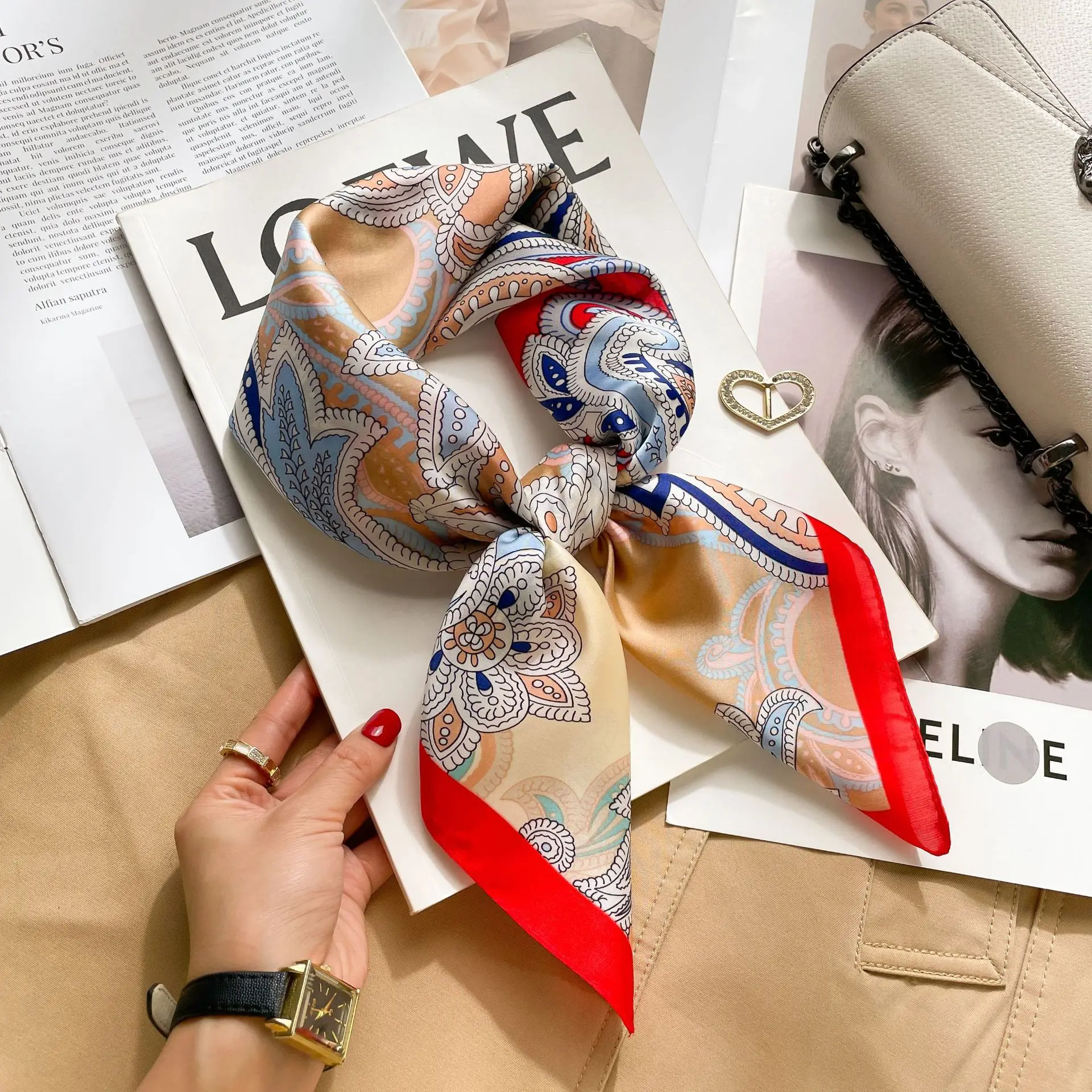 2025 verão hijab cabeça menina - Silk Tie Striped avaliação e preço
