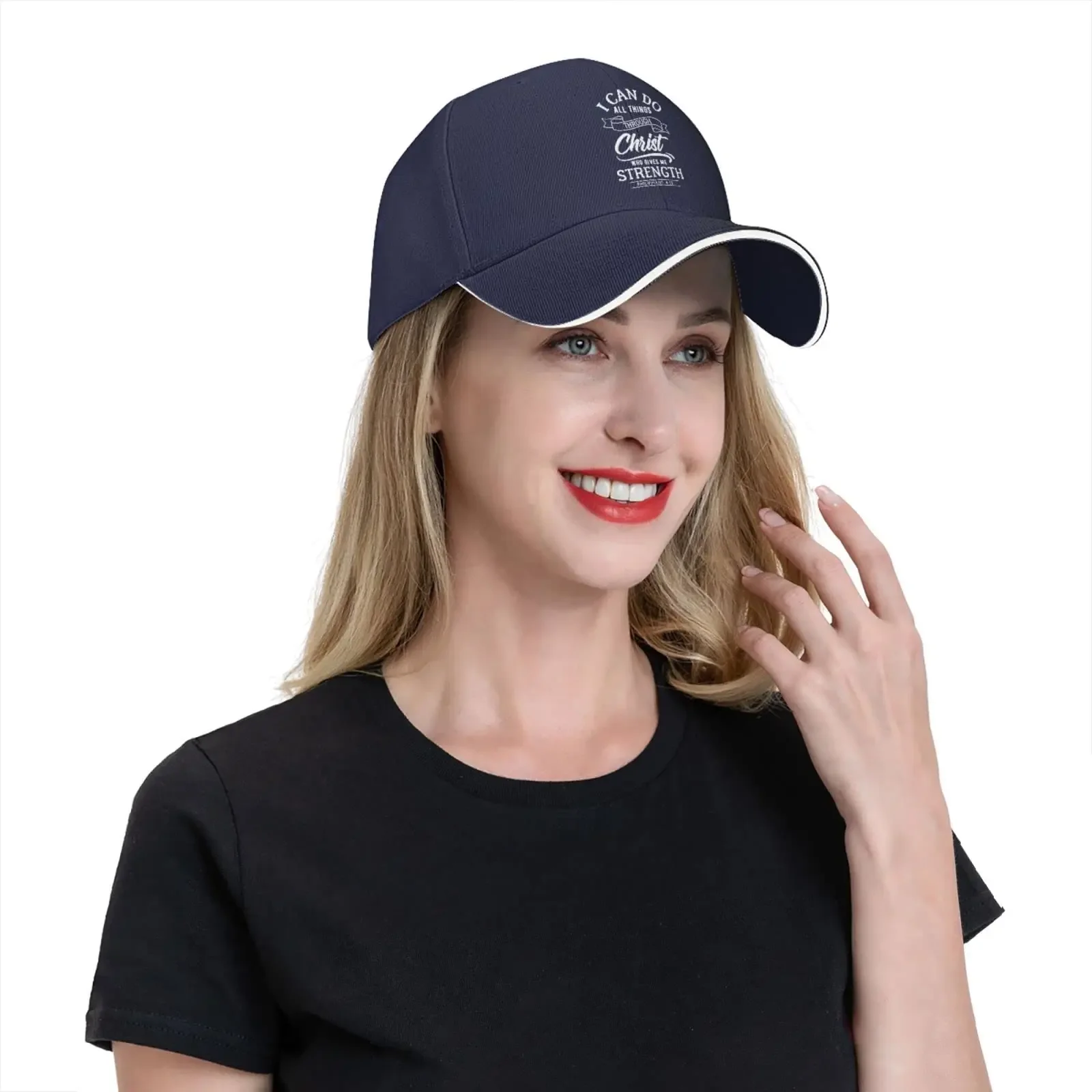 I Can Do All Things Through Christ Christian God Baseball Cap Woman Men's Sandwich Cap Washable Adjustable Baseball Cap