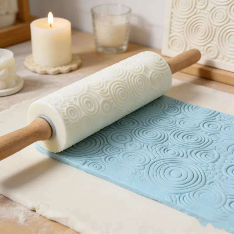 Spiral Swirl Clay Texture Roller 3D Circle Pattern Cylinder Mold for Polymer Clay Earrings & Jewelry Making view 4