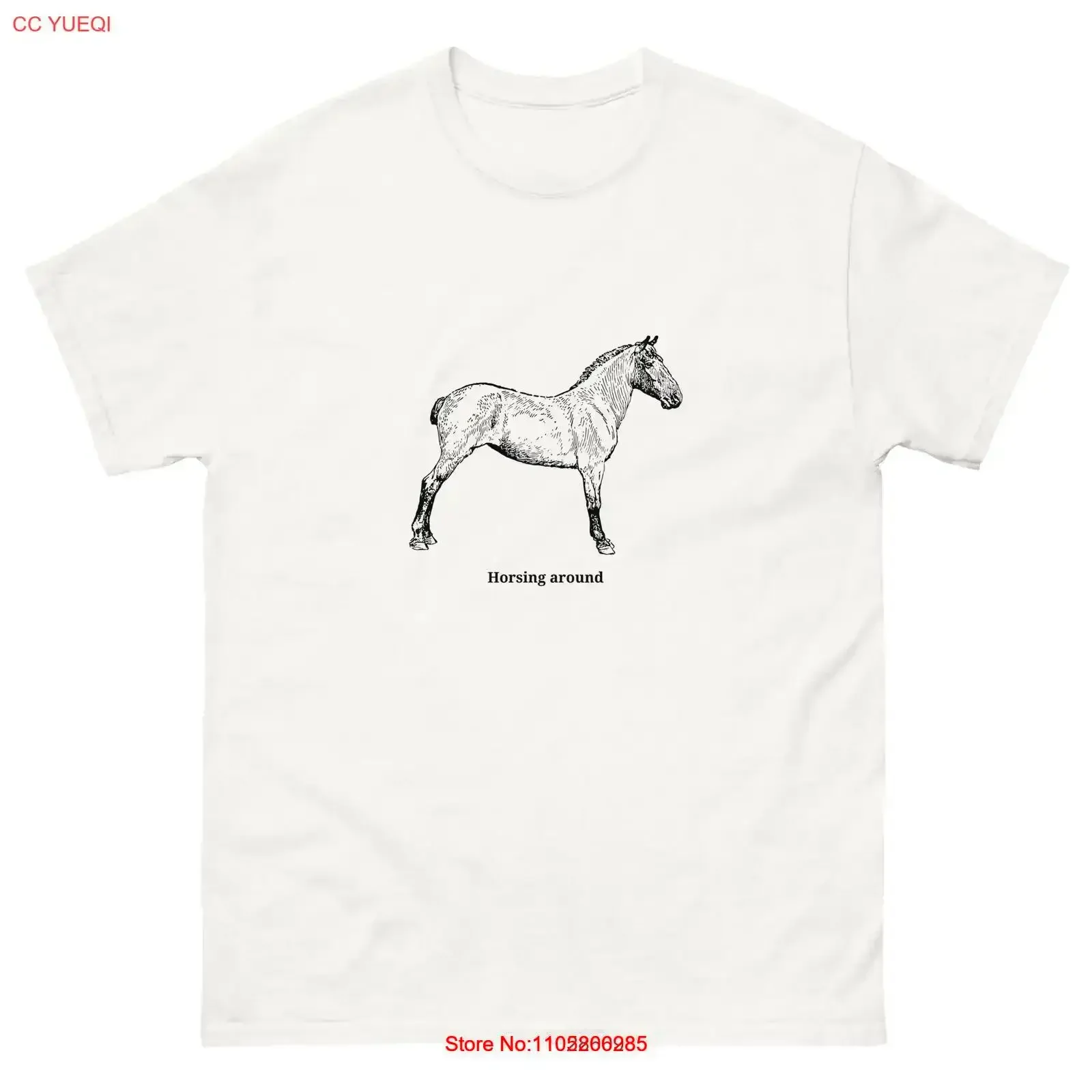 Horsing Around vintage tee Washed streetwear graphic Slightly designer clothes fashion Comfortable Breathable vintage Washed