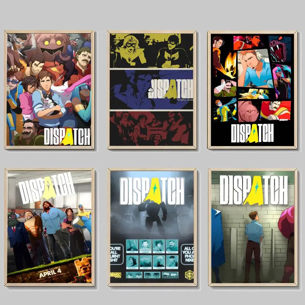 Game D-Dispatch-S Anime Anime-Poster, selbstklebende Wandkunst in HD-Qualität, Retro-Poster für Zuhause, Kawaii-Raumdekoration