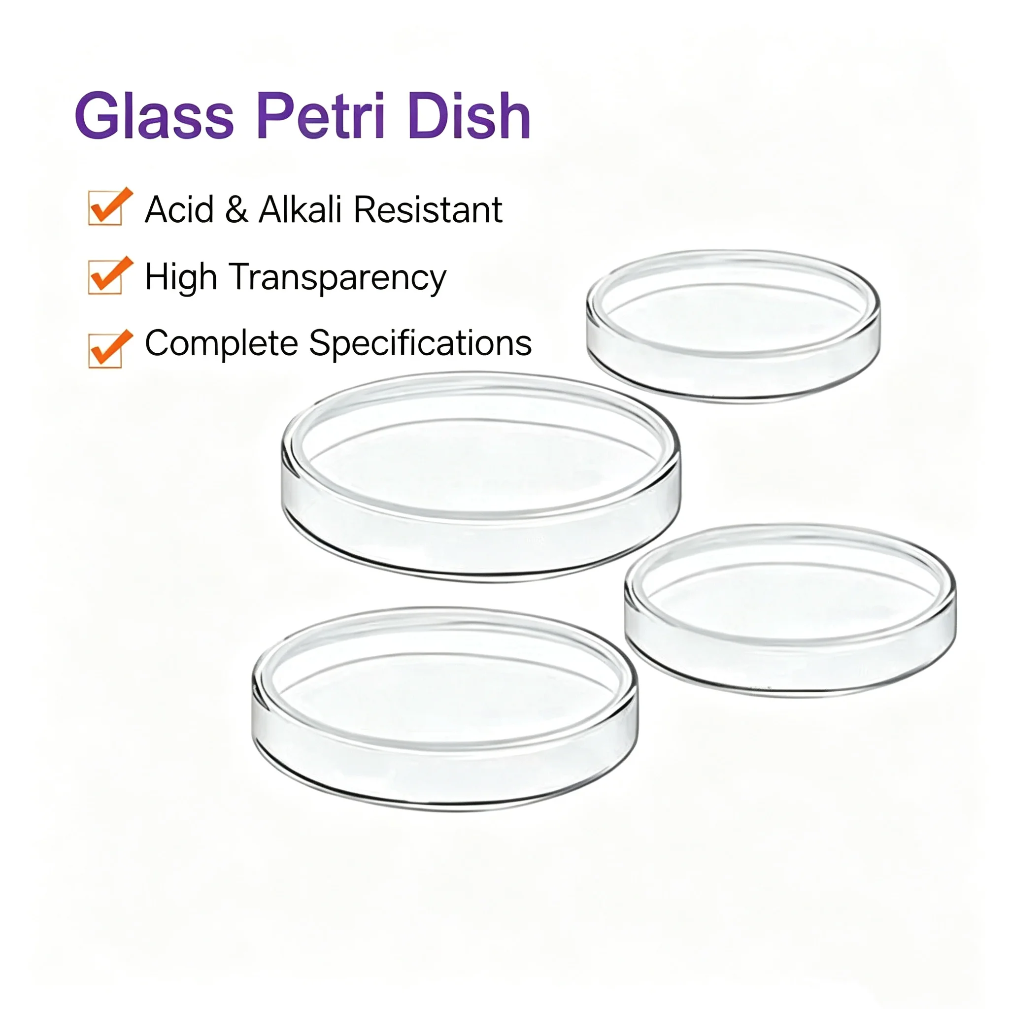 Xin Tester 60/75/90/100/120/150mm glass tissue culture dish, high temperature and pressure resistance