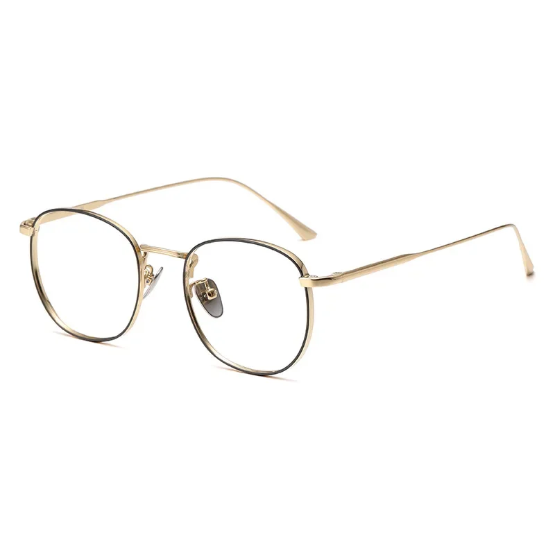 Hoge kwaliteit puur titanium Myopis leesbril voor heren dames anti blauw licht progressieve bril met dioptrie ronde lenzenvloeistof