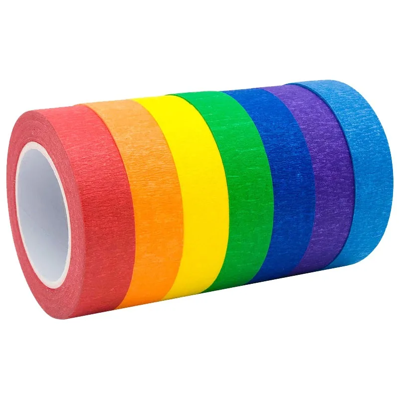 12 Color Painters Tape Masking Tapes Rainbow Colorful Craft Art Paper Tape For Kids Labeling Arts Crafts DIY Decoration Teaching