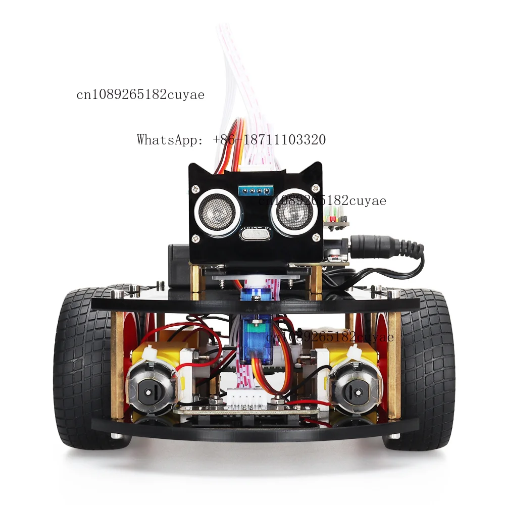 Tscinbuny 4WD Robot Car Kit Graphic Programming APP Infrared Remote Control Smart Obstacle Avoidance Education Maker Boards