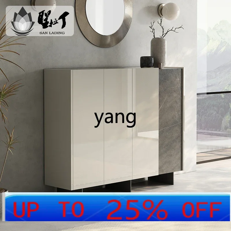 

Lhh light luxury rock slab shoe cabinet solid wood storage cabinet living room home high-end home shoe cabinet