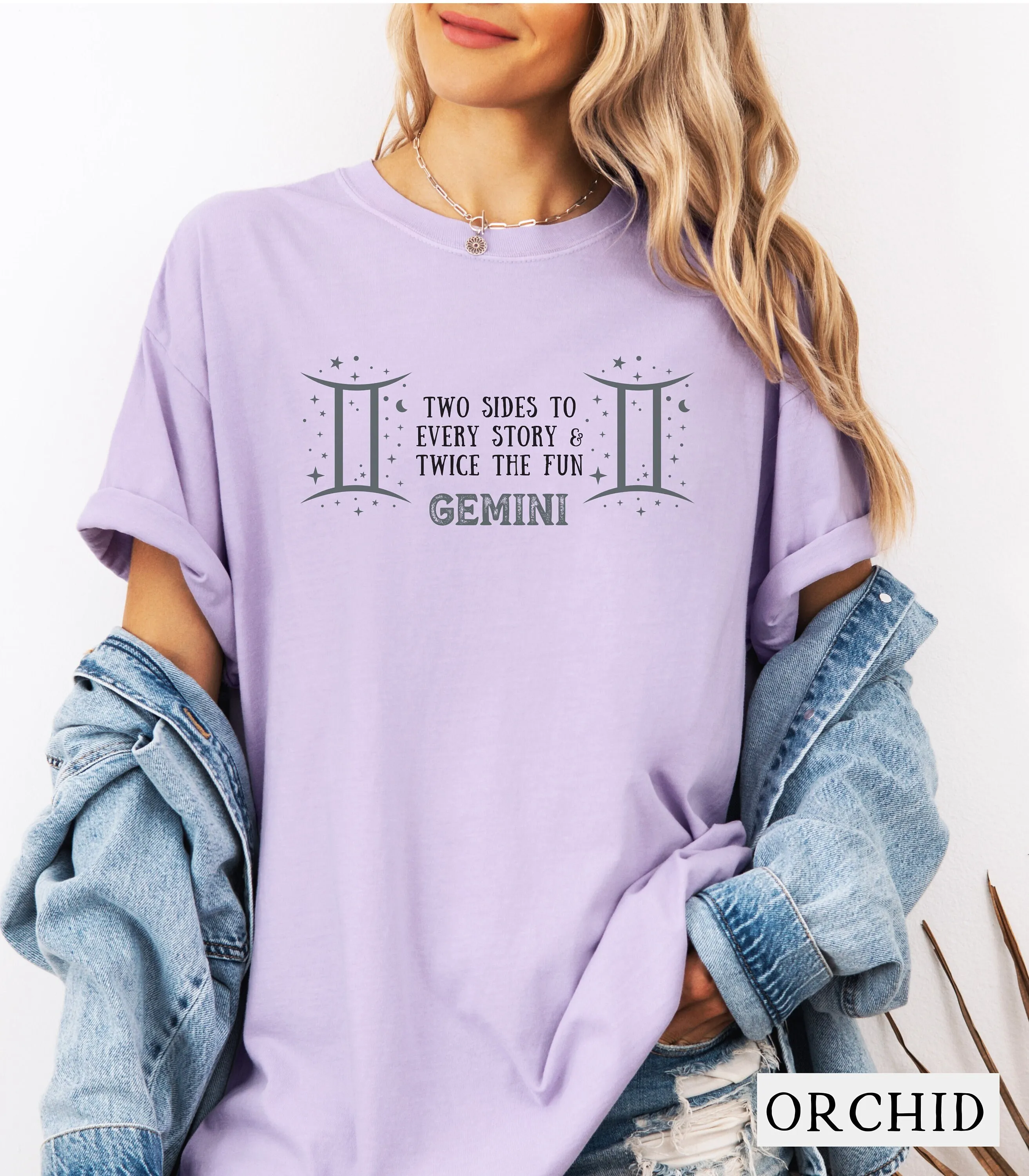 Gemini Zodiac T Shirt Astrology Horoscope Birthday Sign Twin Symbol