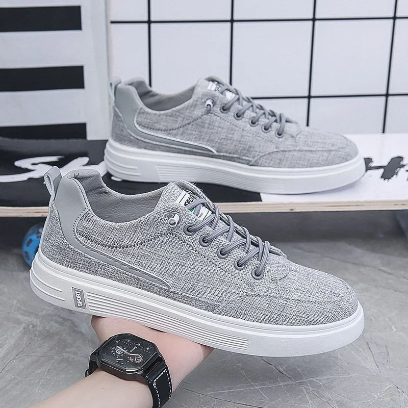 

2025 Resistant Canvas Shoes Men Casual Sneakers Slip on Trainers Male Summer Breathable Man Black Plimsolls Shoes
