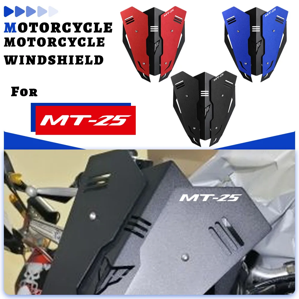 

FOR YAMAHA MT-03 MT03 MT 03 2020 MT-25 MT25 MT 25 2020 LOGO Windscreen Aluminum Kit Deflector Motorcycle Front Windshield Alloy