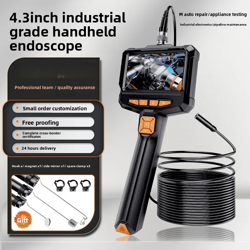 ES05-D01V Industrial Endoscope Ultra Clear 100w Pixel Camera Detection of Carbon Deposition in Pipeline Car Maintenance Cylinder