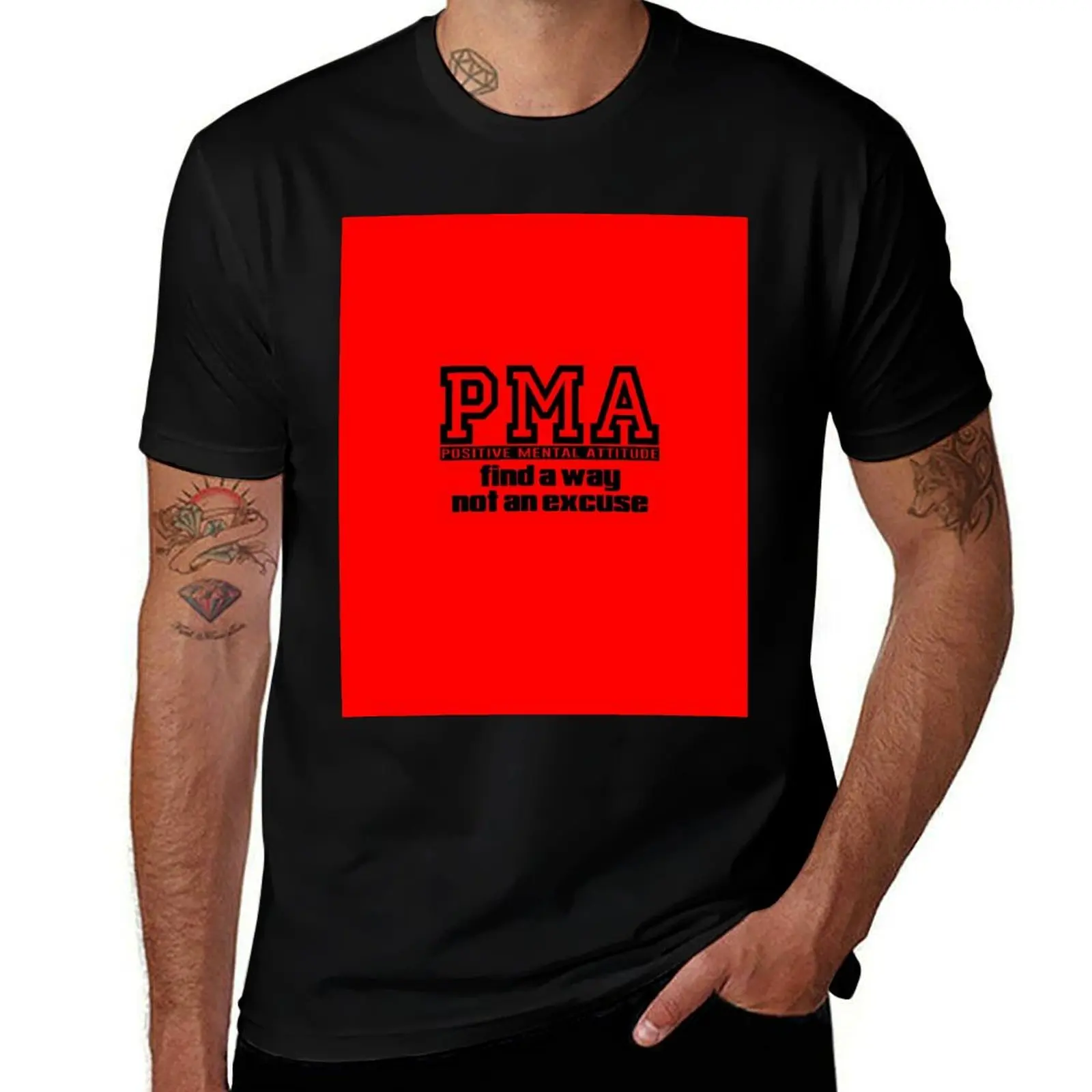 PMA Positive Mental Attitude T-Shirt croswit shirt man summer tops Anime t-shirt quick drying men t shirts