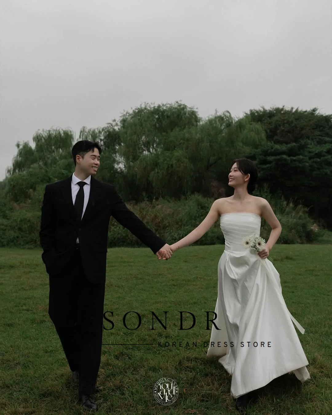 Sondr Новые корейские свадебные платья Фотосессия Индивидуальное свадебное платье без рукавов Простые элегантные самосвадебные платья для невесты