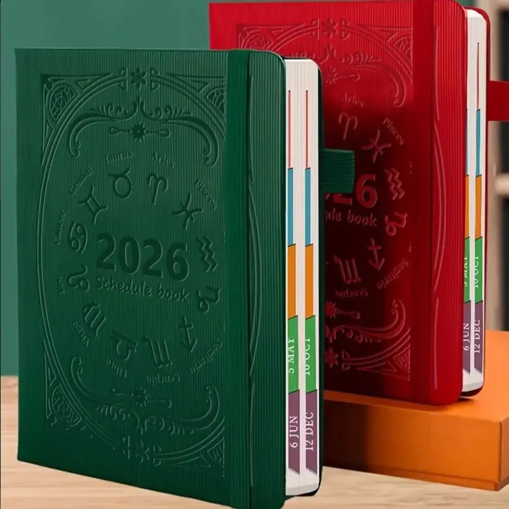 الإنجليزية 2026 جدول مخطط المفكرة 12 شهرا مقاومة للاهتراء A5 جدول التخطيط دفتر كفاءة بسيطة قائمة المهام دفتر