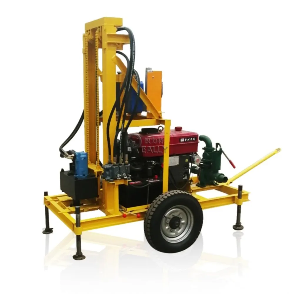 Máquinas de perfuração de buraco de água subterrâneo diesel hidráulico pequeno equipamento de perfuração de poço máquina de perfuração de poço casa