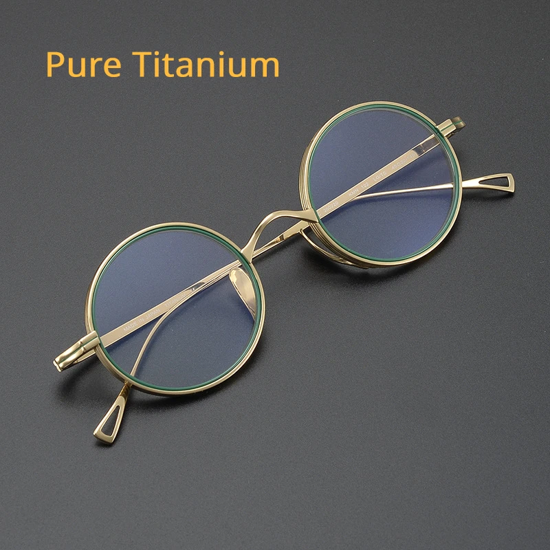 New Japanese Handmade Titanium Thick Rimmed Spectacle Frames Full Frame Men And Women Retro High Number Myopia Eyeglasses Frames