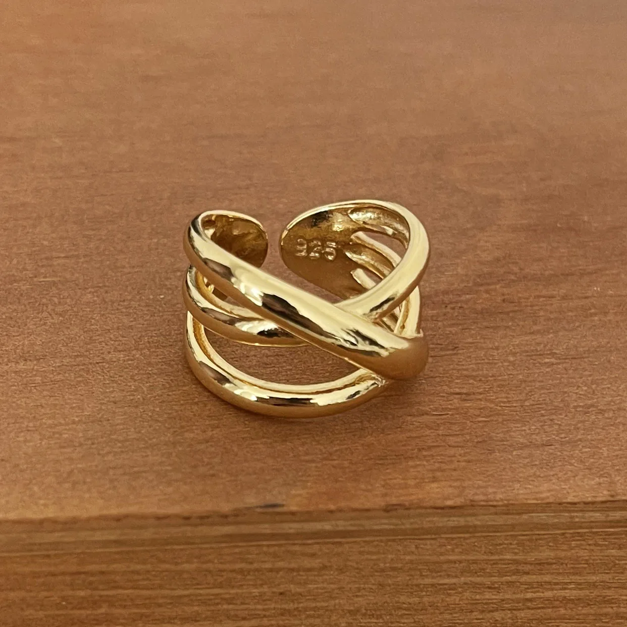 925 Sterling Silver Rings For Women Men Fine Jewelry Finger Adjustable Open Gold Cross Ring For Party Birthday Gift