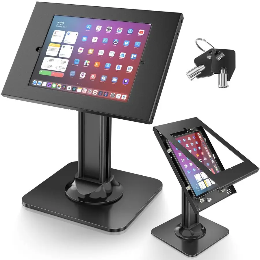 

Противоугонная подставка-киоск для iPad, защитная подставка для iPad POS, держатель для планшета с замком, усиленное основание, поворот на 360°, кронштейн с наклоном на 75°, идеальное решение