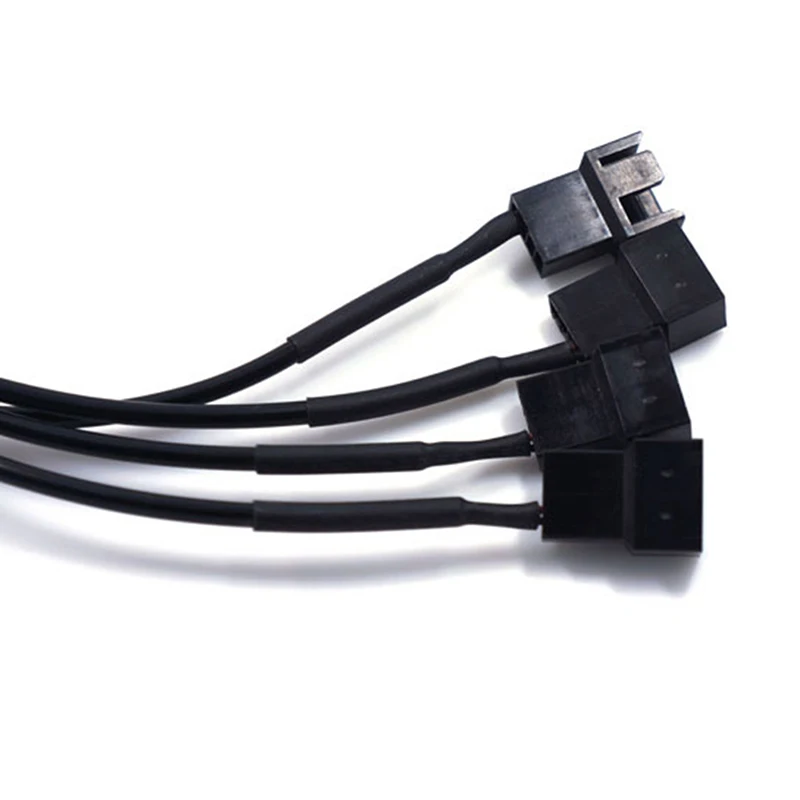Copper DC 5521 to 4Pin PWM 4 Way Computer PC Fan Power Adapter Cable 12V