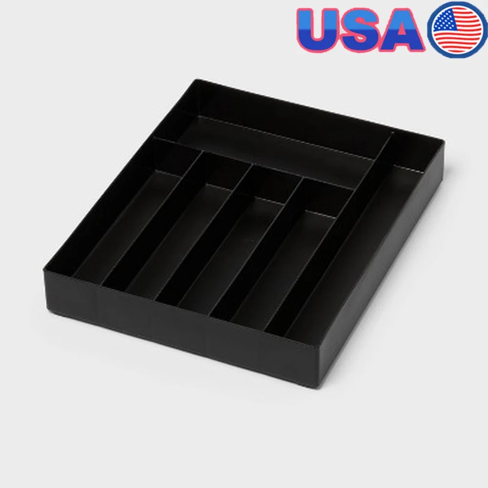 

6 Compartment Plastic Drawer Flatware Organizer Kitchen Utensil Storage Tray Hand Wash Only In-Drawer Plastic Organizer