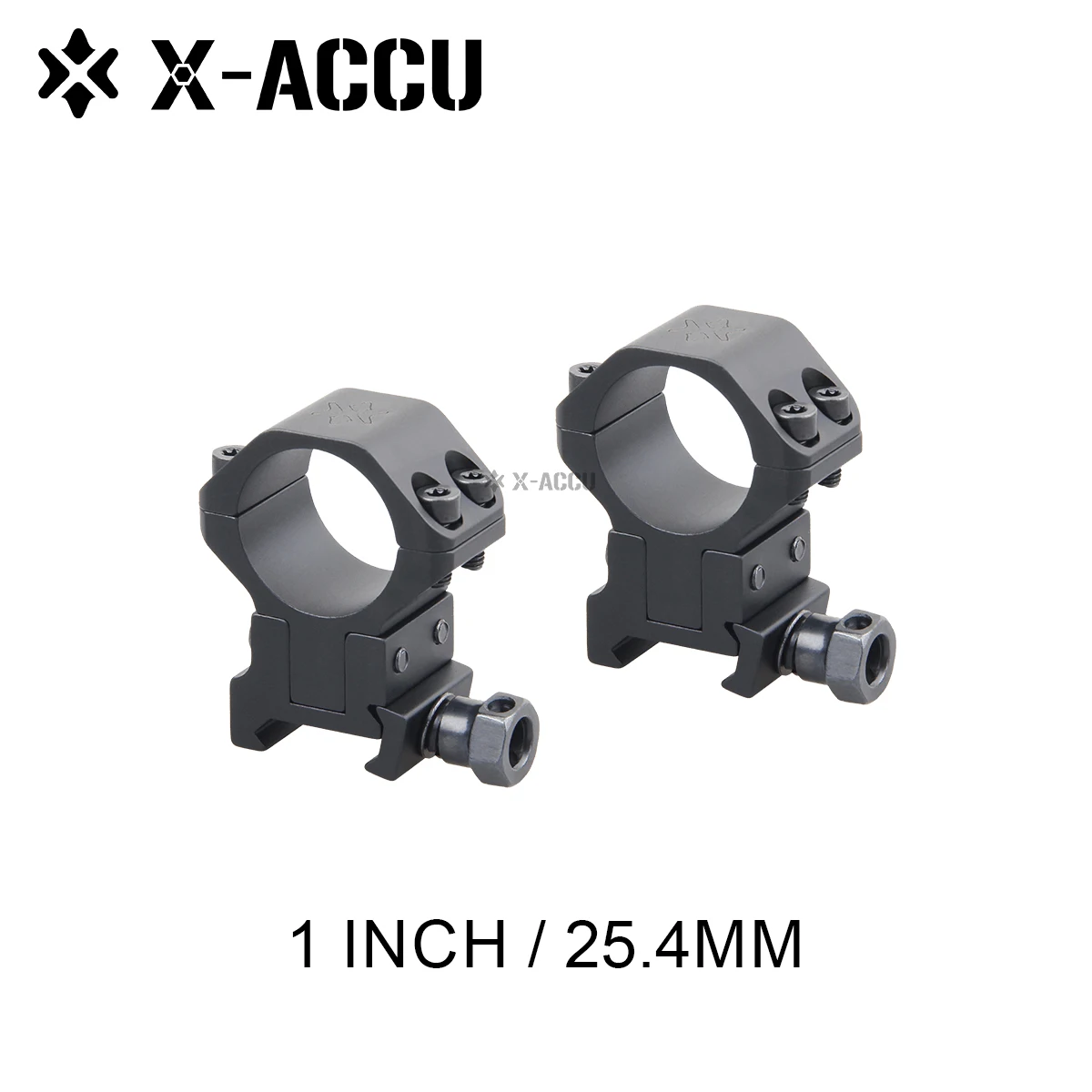 

X-ACCU 25.4mm 1in Adjustable Elevation Dovetail / Picatinny Rings Can Fit 56mm Objective Lens Scope CNC Well Machined