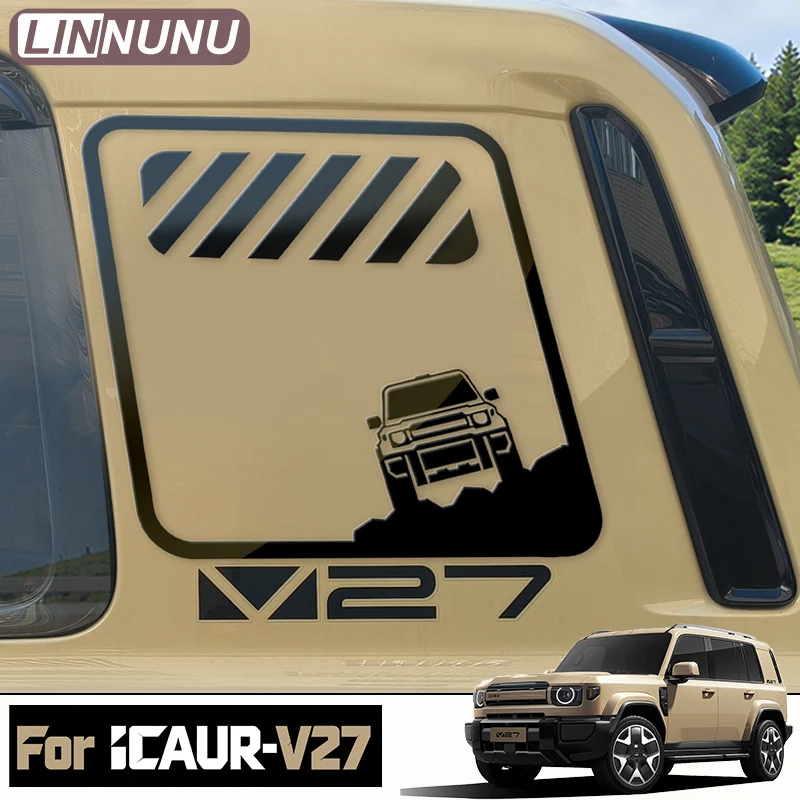 LINNUNU Car Body Blind Window Sticker D Pillar Decal Graphic For iCAUR V27 Esteo V27 2026 2027 Exterior Modification Accessories