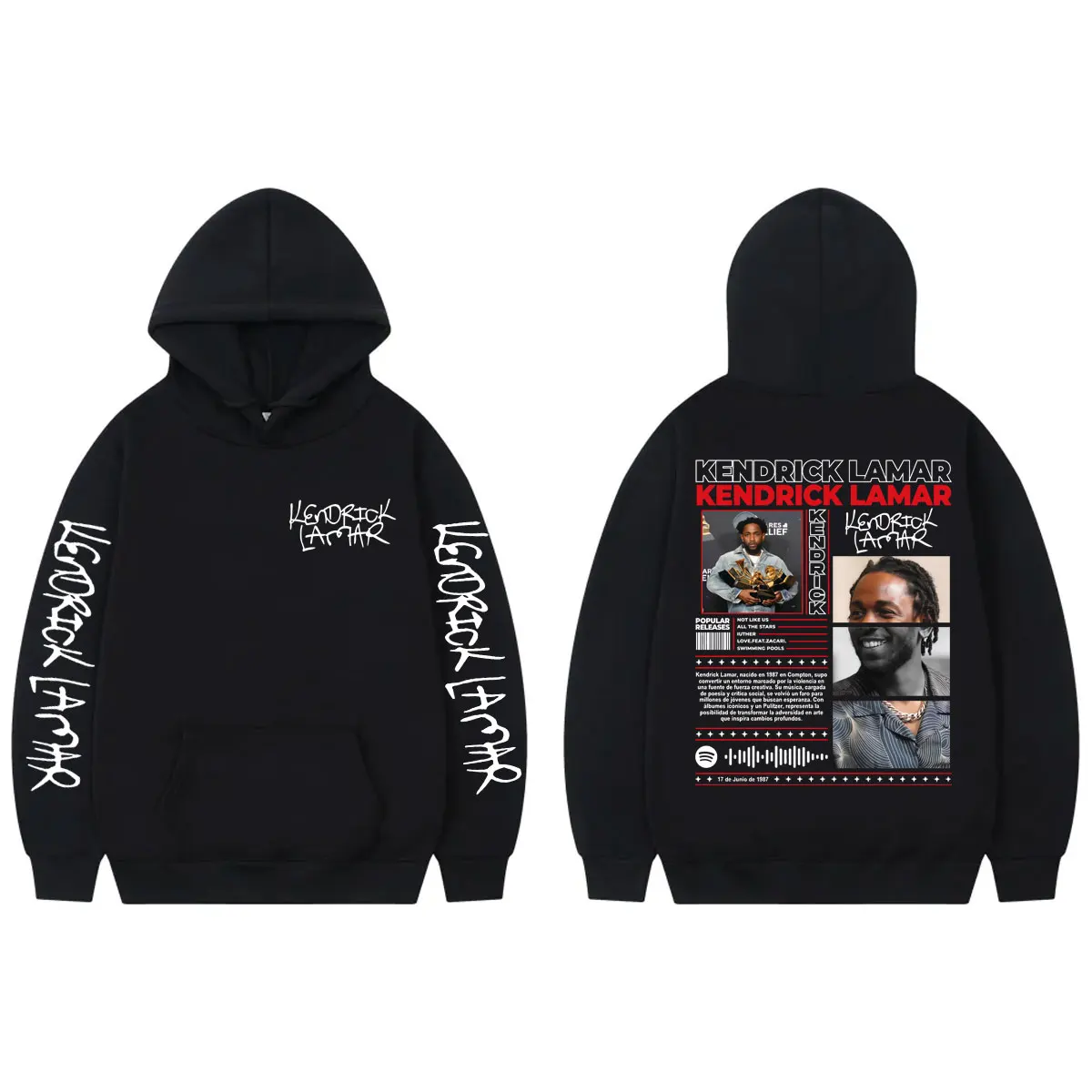 

Rapper Kendrick Lamar Print Hoodies Men Women Clothing Fashion Hip Hop Pullovers Quality Fleece Long Sleeve Hooded Sweatshirts