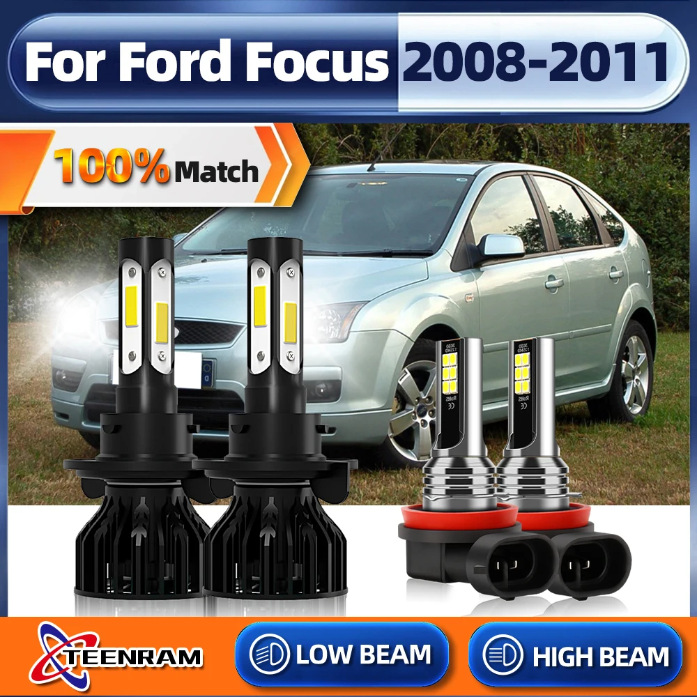 

900% ультра яркие светодиодные лампы H13, 240 Вт, высокие люмены, Canbus, готовые противотуманные фары Plug And Play для Ford Focus 2008 2009 2010 2011