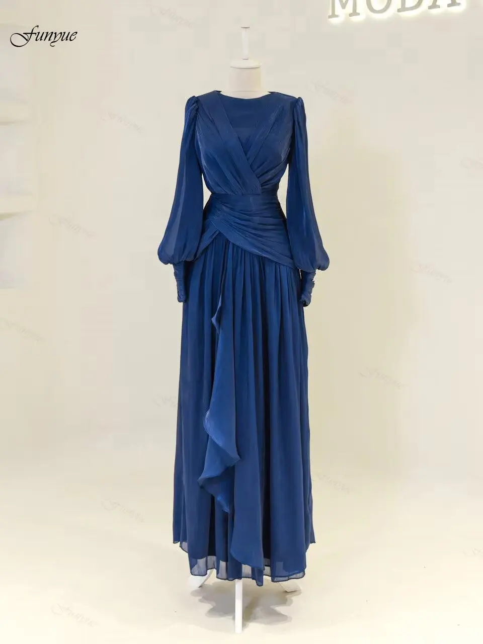 

Funyue Customized Elegant Evening Dresses Woman Eelegant Chiffon Mother of The Bride Dresses Ankle Length Formal Party Gowns