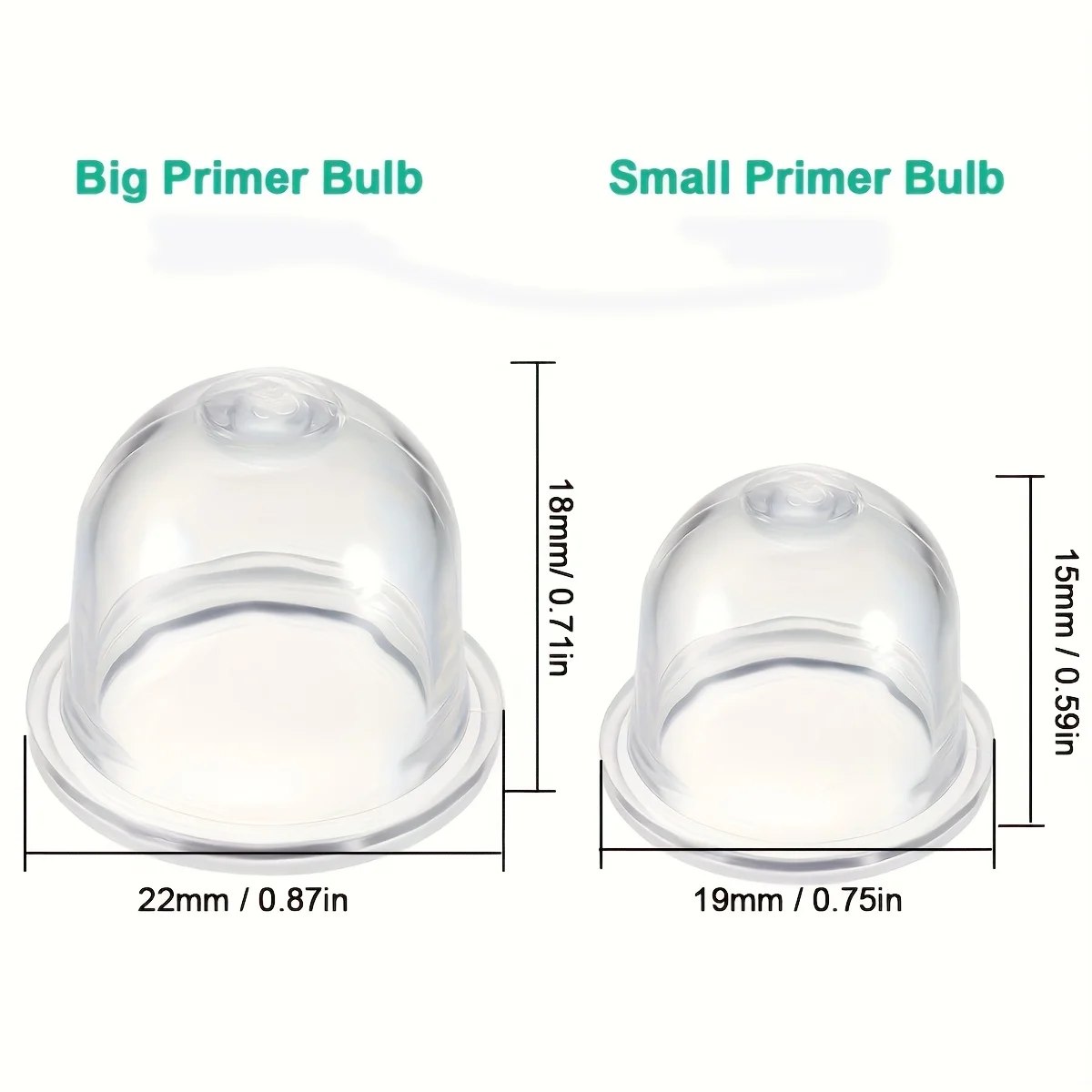6pcs Carb Primer Bulb Fuel Pump 19Mm 22Mm, Replacement for Lawn Mower String Trimmer Leaf Blower, Universal Carburetor Parts for