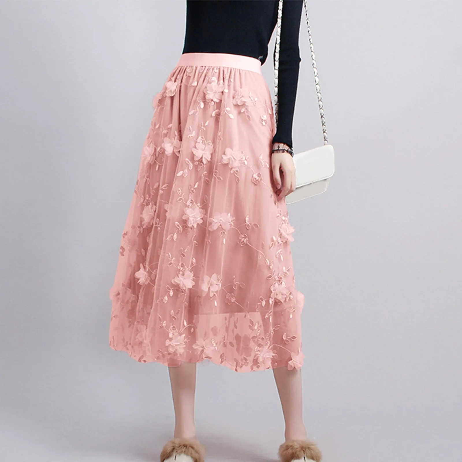 

Maxi Long Tulle Skirts for Women Black Gothic Pleated Skirt Casual Party Fairycore Summer Winter Jupe Longue 2024 Falda Mujer