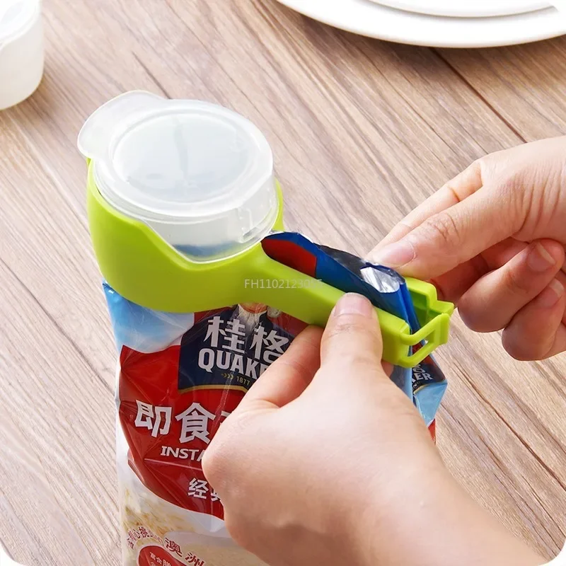 1 pçs clipes de vedação de alimentos com bico derramado saco de armazenamento de lanche de plástico clipes sacos de embalagem para alimentos nova cozinha acessórios novidade