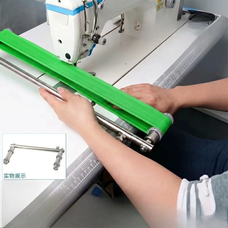Máquina de coser plana computarizada, máquina de coser de doble aguja, disponible, herramienta para cintura de ajuste manual, herramientas para puños de pantalón