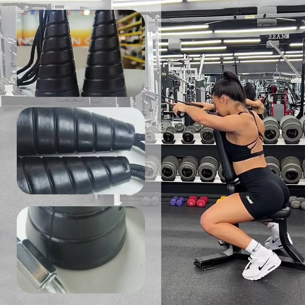 Tricep Rope with Handles Tricep Pull Down Attachment Non Slip Triceps Rope Cable Attachment Tricep Pull Down Rope for Home Gym