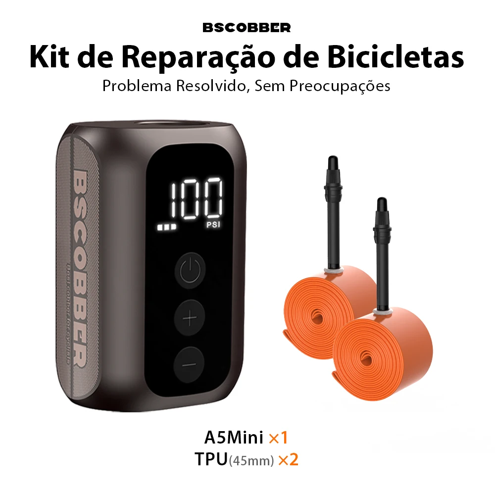 BSCOBBER inflador de pneus portátil recarregável sem fio A5mini bomba de ar de bicicleta 700c tpu tubo de bicicleta acessórios de bicicleta