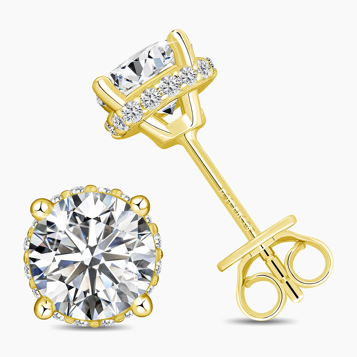 

Гипоаллергенные серьги-гвоздики из 14-каратного золота с муассанитом для женщин, серьги-гвоздики с лабораторными бриллиантами, мужские серьги-гвоздики для пирсинга, свадебные ювелирные изделия