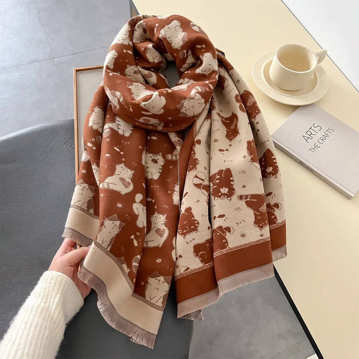 Animal Print Winter Scarf Women Cashmere Pashmina Shawls and Wraps Lady Thick Warm Blanket Female Bufanda Echarpe Mujer Stoles