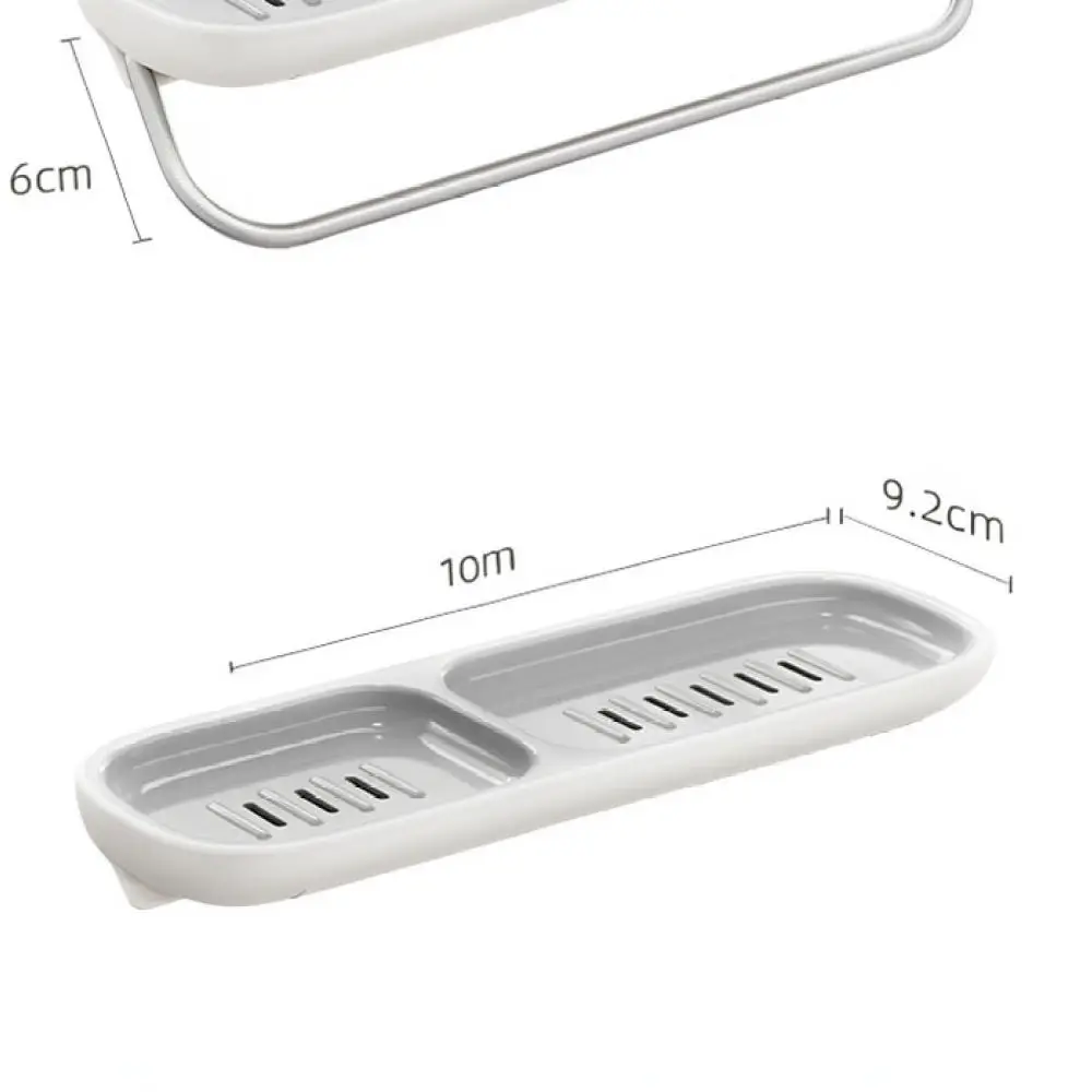 Modern Double Tier Soap Case Wall Mounted Bathroom Rack Punch Free Draining Holder For Hayan Storage Accessory