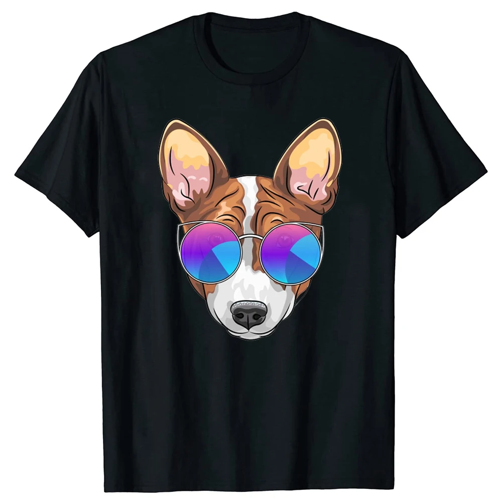 Smiling Dog Basenji T Shirts MensTshirt Brand Male Short Sleeve Cool Casual Sleeves T-Shirt Fashion New Arrival Male Tees