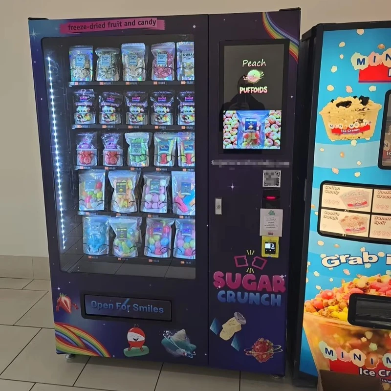 Heavy Duty Touch Screen Food Beverage Vending Kiosk with Customized Appearance and Reliable Compressor and Clear Display