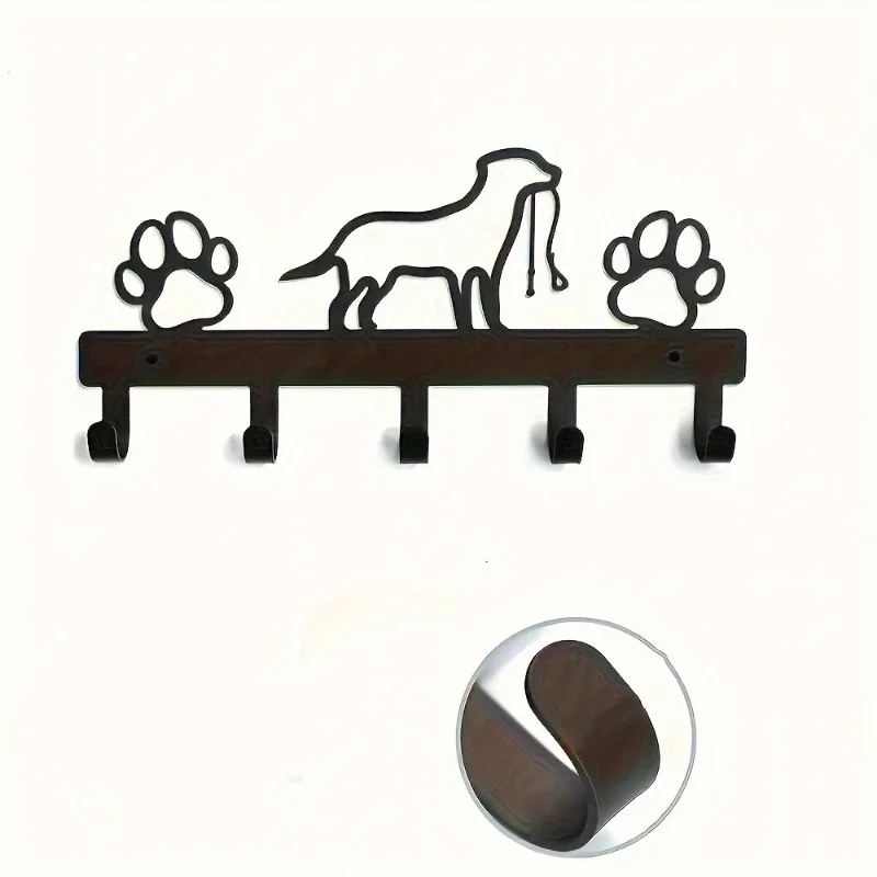 Wrought‑iron Pet‑oriented Hanging Hook Sturdy Wall‑mounted Fastener for Pet Leash Garment Hanging Household Entryway Organizer