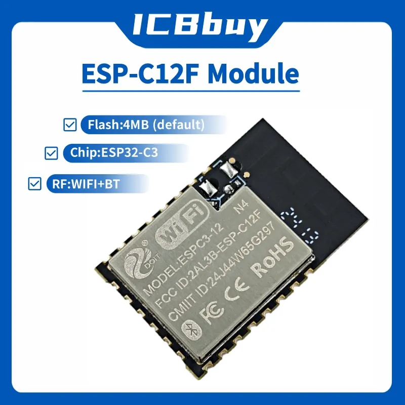 Esp-c12f esp32-c3シリーズモジュール,wifiとbluetooth,c3-12fと互換性あり