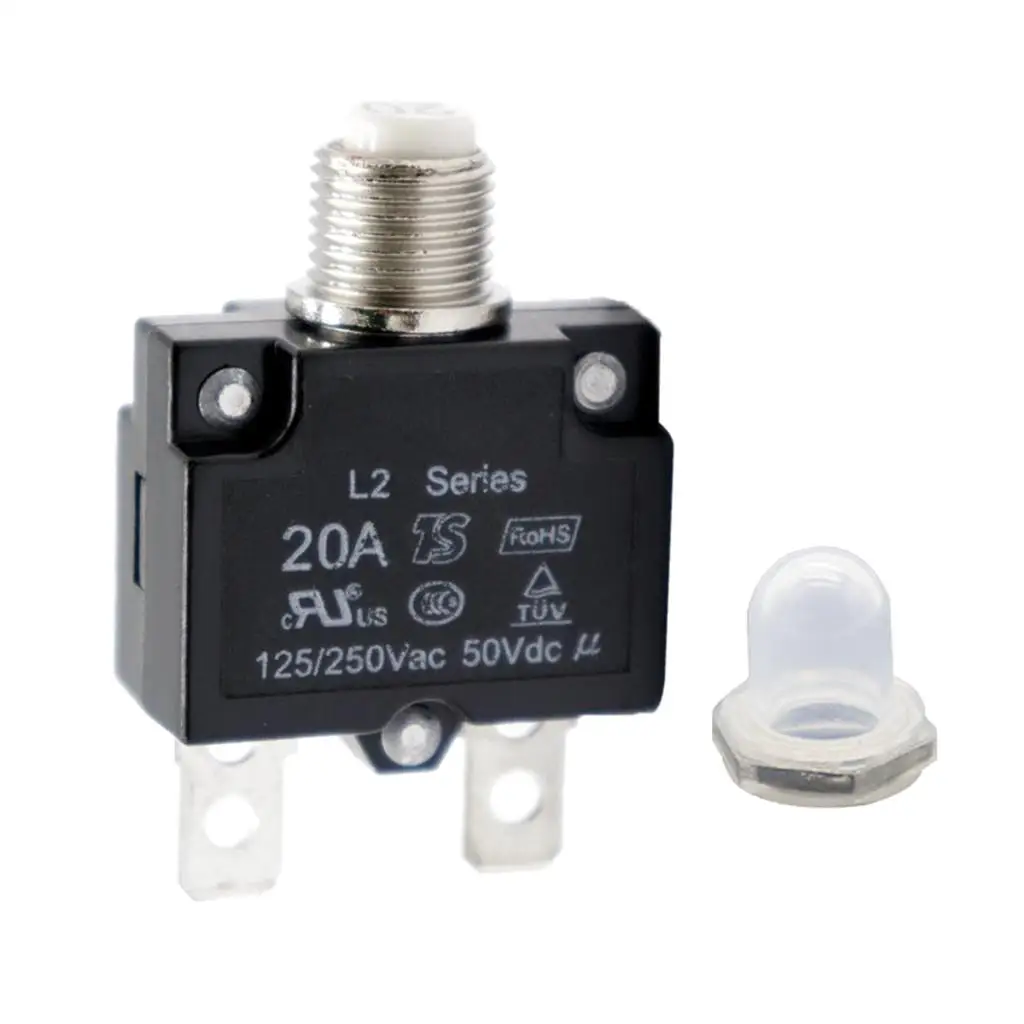 Manual Reset Overload Protector Waterproof Circuit Breaker Push Button for Car Truck Vessel and Electrical Equipment
