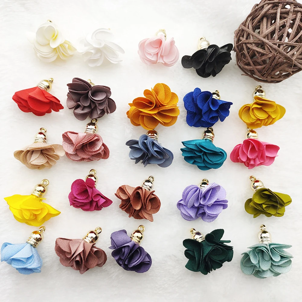 Image 3: 10 pièces petit pétale fleur gland bijoux à bricoler soi-même faisant des résultats fleurs pendentif glands bijoux accessoires