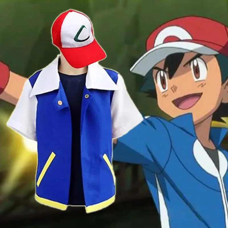 أنيمي الوحش الرجال سترة زرقاء تأثيري حلي الرماد كيتشوم هالوين حفلة المدرب قفازات طقم قبعات هدية كرنفال عيد الميلاد مم؛ 77