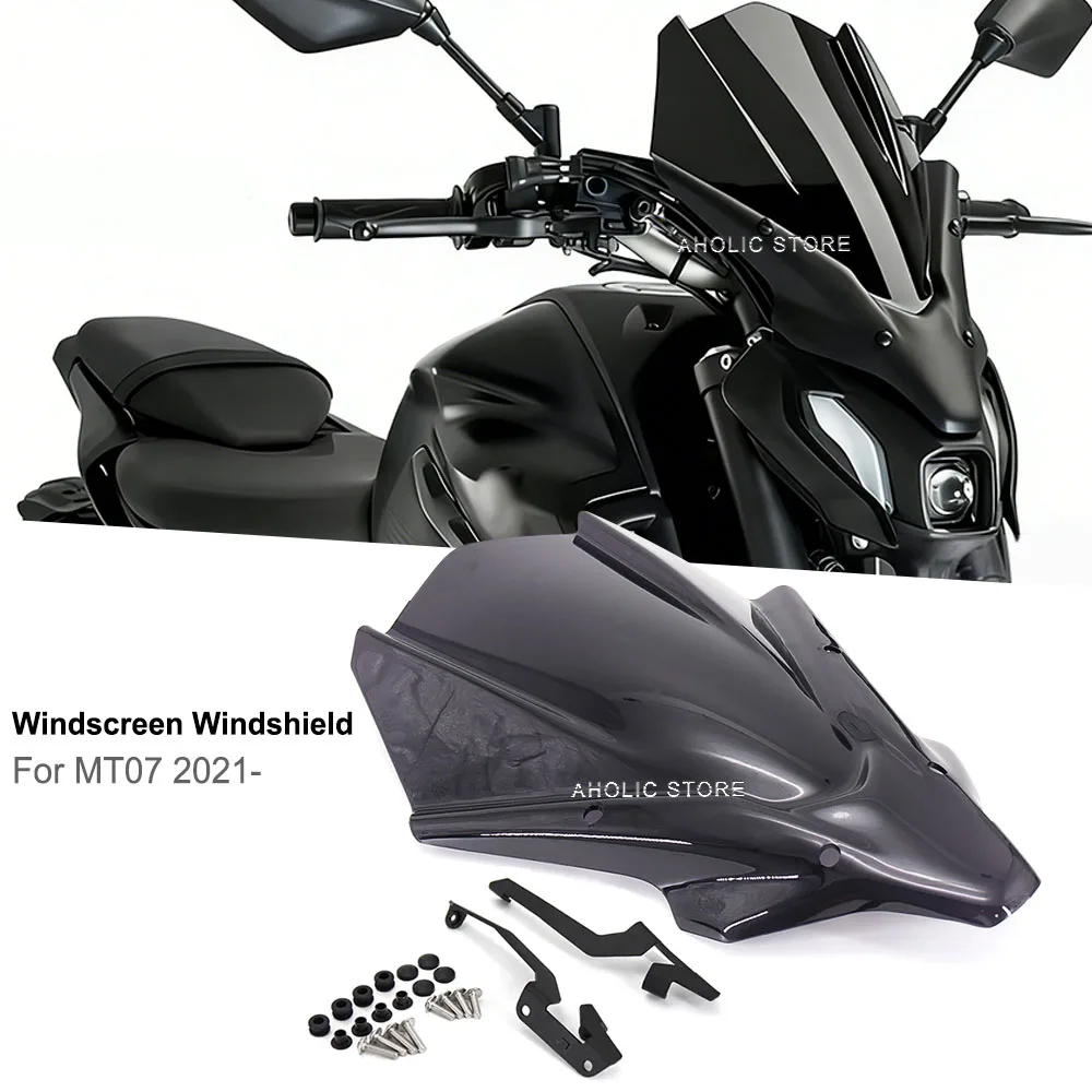 Windscreen Windshield For Yamaha MT-07 2021- Motorcycle Windshield Deflector Protector Wind Screen