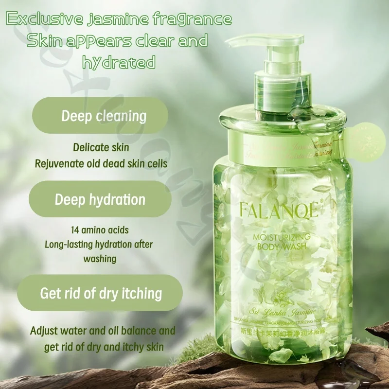 Jasmine Fantasy Fragrance Cleansing Shower Gel 500ml with long-lasting fragrance, moisturizing, cleaning grease and dirt