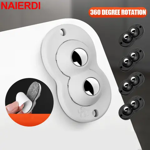 NAIERDI Lot de 4 mini roues pour petits appareils, 360 ° Roulettes auto-adhésives rotatives, poubelle universelle, boîte de rangement