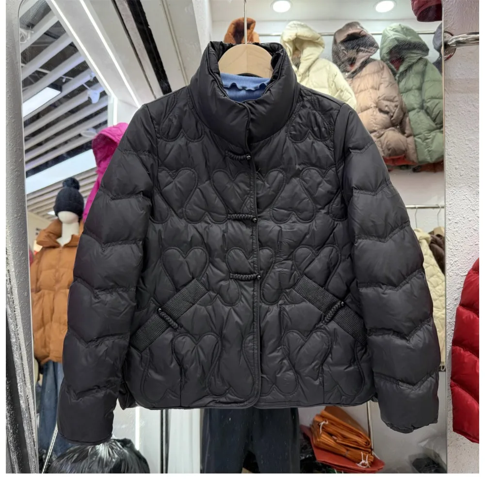 

Women White Duck Down Jacket 2025 New Winter Clothing Handicap Retro Puffer Jacket Female Lightweight Down Coat Lady